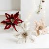 1PC New Year Fake Flore Velvet Artificial Christmas Flowerws Ornament Glitter Fake Flowers Festival