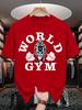 Gorilla Gym Мужская хлопковая футболка Повседневный спортивный стиль Красная Фитнес Мышечная футболка Летняя с коротким рукавом Одежда для тренировок 99 Символов ...