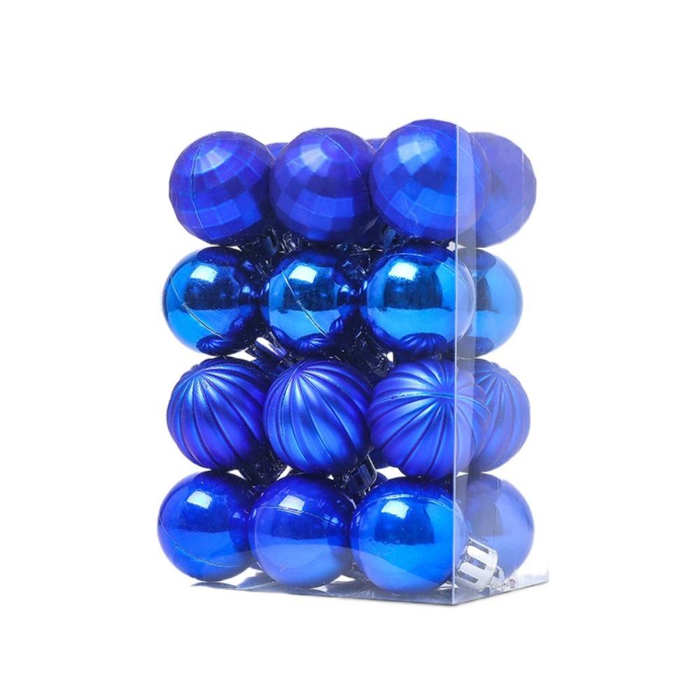 24pcs Crafts 3cm Christmas Ball Set Creative Waterproof Christmas Tree Pendant Delicate Painted Hanging Ornament Room