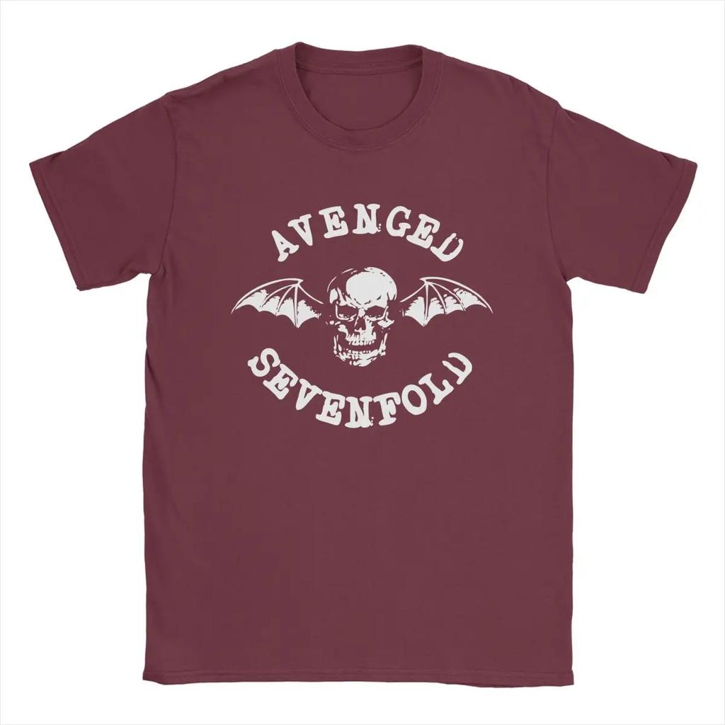 T-Shirt Avenged Sevenfold Vintage 100% Cotton Tee Shirt Short Sleeve Band T Shirts Crewneck Clothes Unique