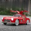 1/24 Mercedes-Benz 300SL Vintage Diecast Alloy Miniature Toy Car Model Pull Back Sound Light Classical Collection Gift for Boy