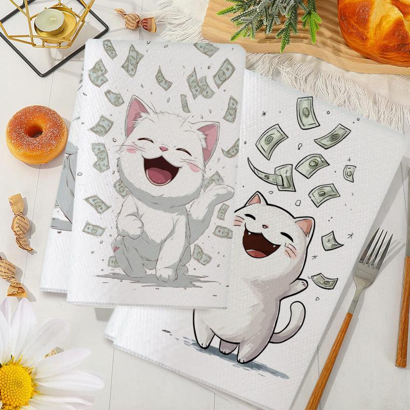 Digital printing Thanksgiving kitchen towel dish towel dining table rag decorative tea towel autumn pumpkin