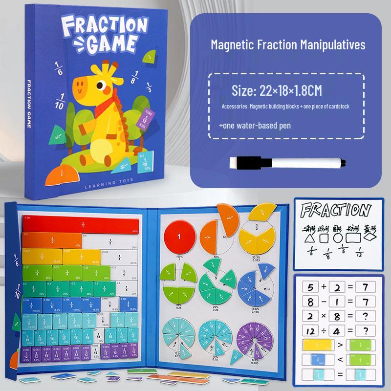 Magnetic Fraction Discs Set for Third Grade - Teach Numerator, Denominator, Addition & Subtraction in Elementary Math