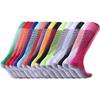 "Children's and Adult Quick-Dry Non-Slip Knee-High Sports Socks - Thick Terry Bottom, Multi-Color Options for Boys and Girls."