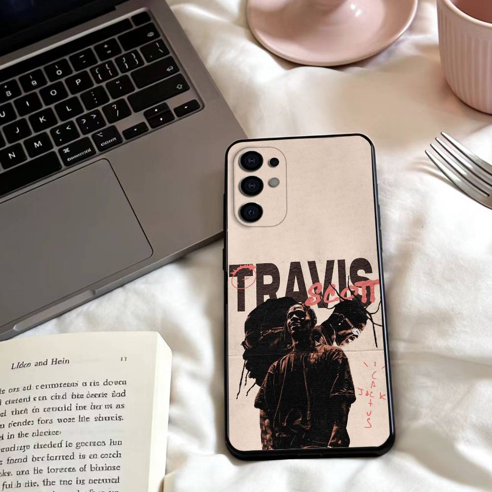 Чехол для телефона Singer T-Travis Scott для Samsung S25,24,23,22,30,21,10,9,Ultra,Plus,Lite,FE,4,5 G Мягкий черный чехол