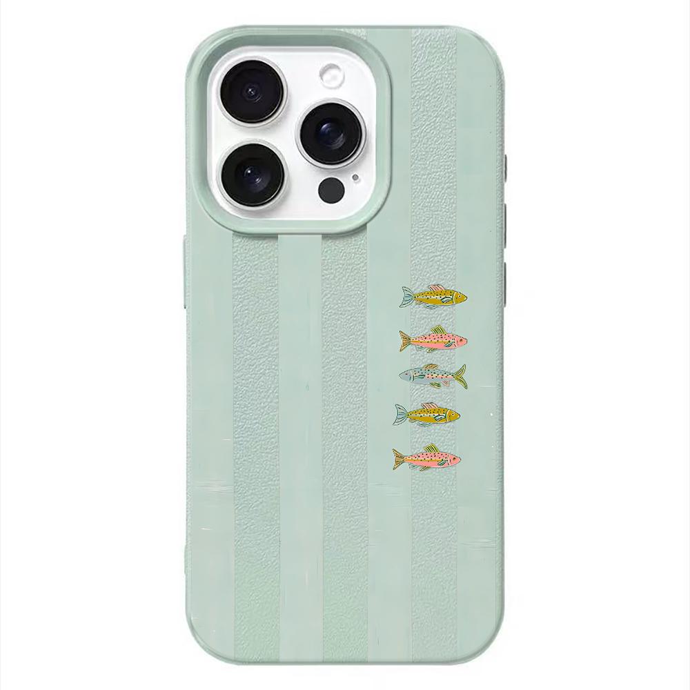 Мятная полоска Цветная рыба Стильный чехол для телефона Для Iphone 17 Air 16 16e 15 14 13 12 11 Pro Max Ударопрочный защитный чехол