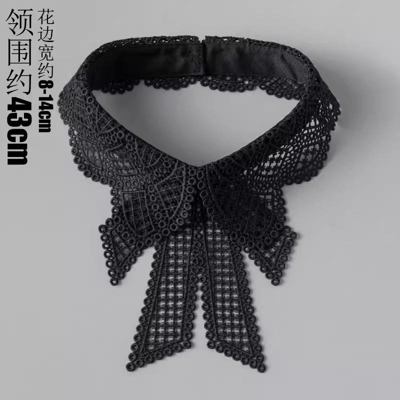 Vintage Embroidery Fake Collar For Women White Lace Hollow False Detachable Collar Lapel Shirt Tie Necklace Clothes Accessory