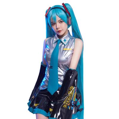 [молочное время] Косплей Хатсунэ Мику Хэллоуин VOCALOID Начальный костюм с париком (Костюм, S)
