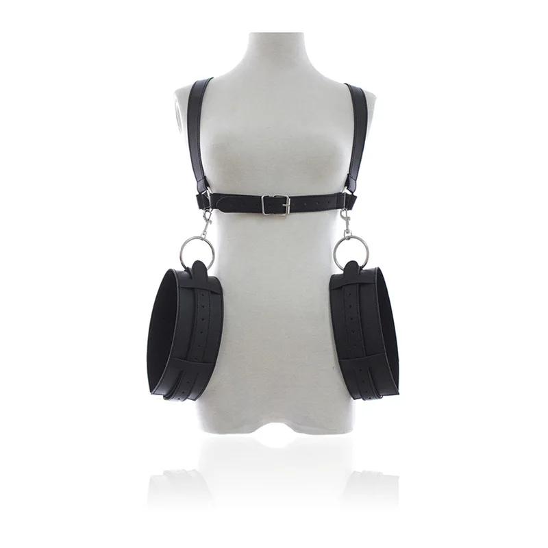 Набедренная портупея с наручниками – Фиксаторы для осанки для пар, Фетиш-секс-игрушки и СМ-продукты для эротических игр и БДСМ-игр