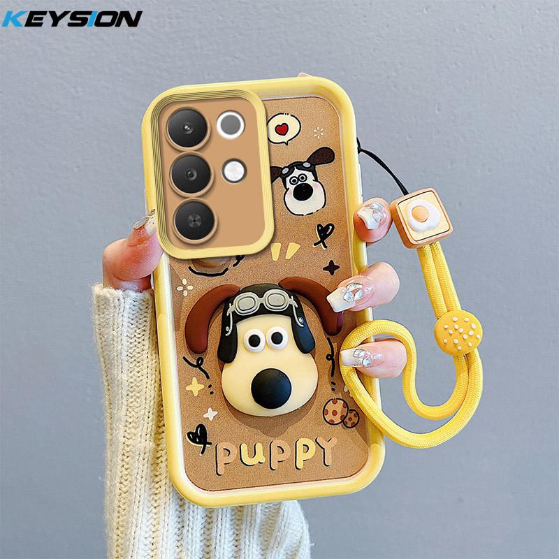 KEYSION Ударопрочный чехол для Realme C85 5G с ремешком, мягкий силикон, милая 3D мультяшная кукла, задняя крышка телефона для Realme C85