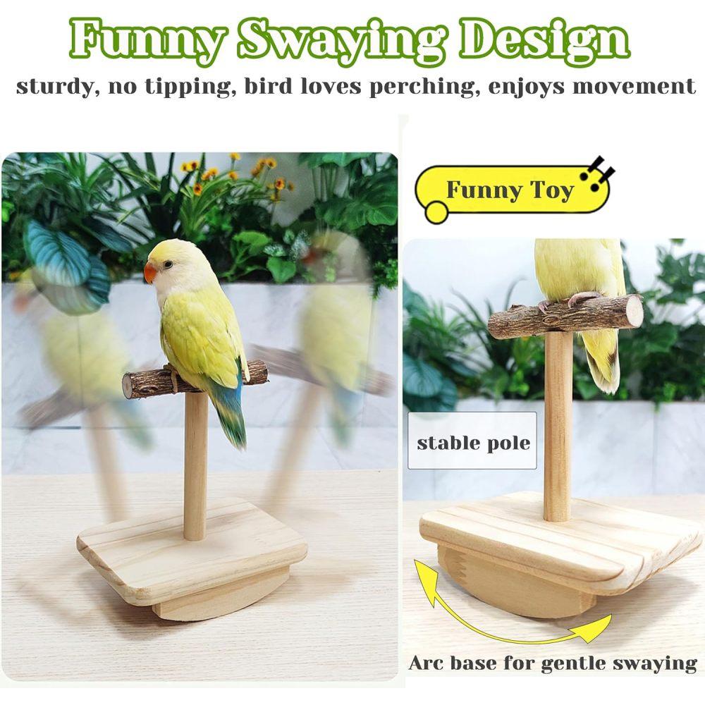 Тренировочная жердочка для птиц из натурального дерева, развивающая игрушка-головоломка для птиц в виде попугая, деревянная платформа для жердочки для попугая, игровая площадка для птиц, жердочка для птиц.