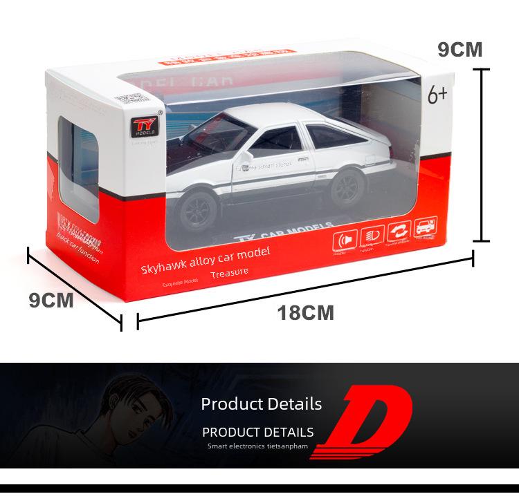 1:32 AE86 Модель легкосплавного автомобиля со звуком и светом, функцией открывания дверей