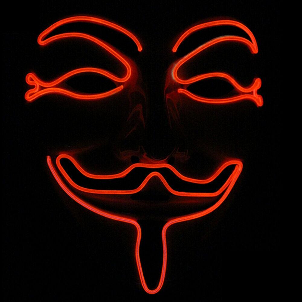 Stunning Led Light Up Mask For Halloween Featuring V For Vendetta Anonymous Design