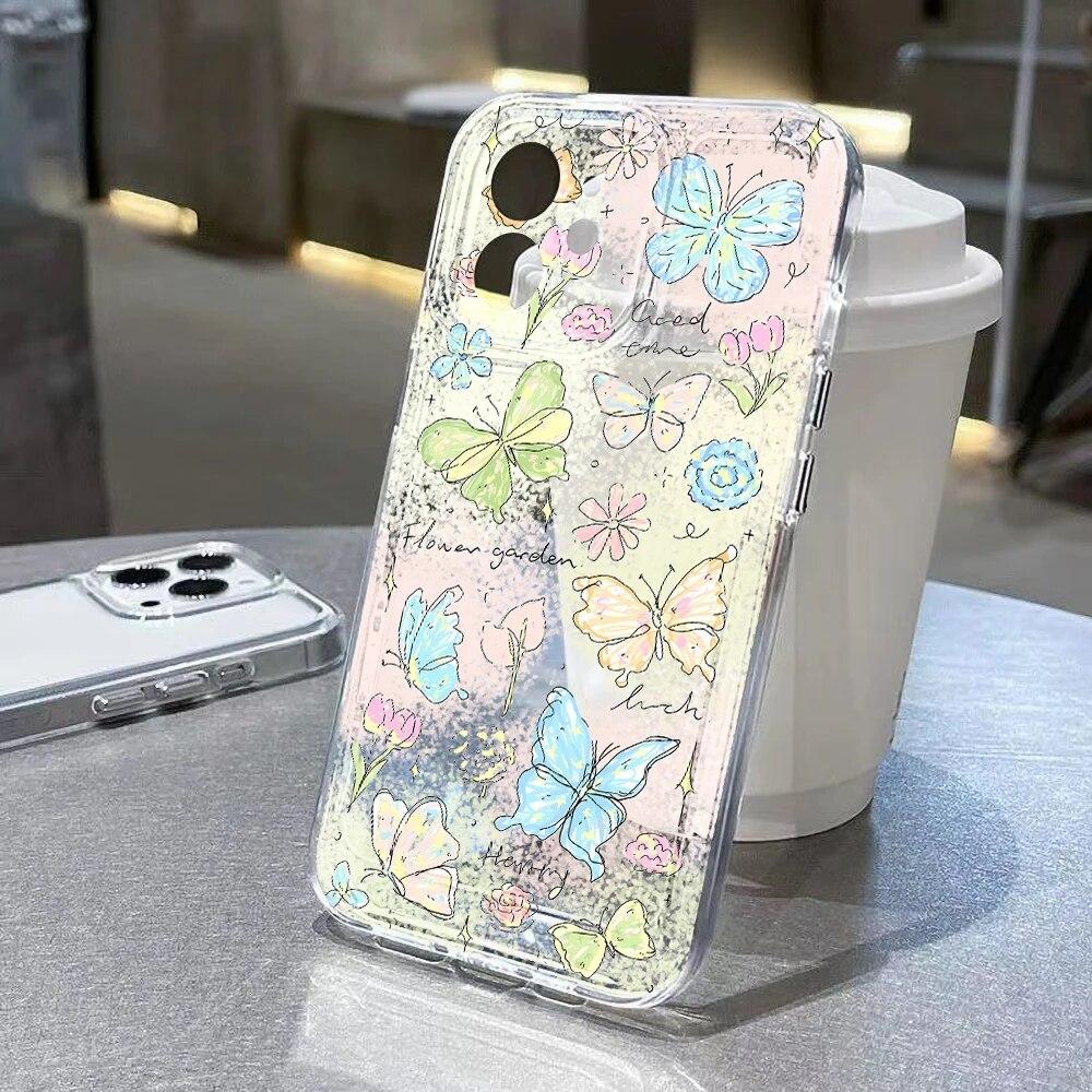 Мягкий прозрачный чехол для телефона с цветком для iPhone 15 Pro, чехол для iPhone 11 13 12 14 Pro Max XR X XS Max 7 8 15 Plus SE 2020, противоударный чехол