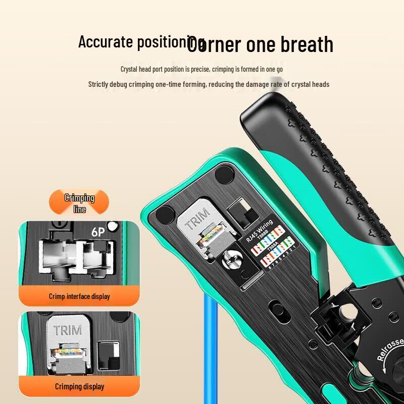 BIAZE RJ45 Pass-Through Network Cable Crimping Tool