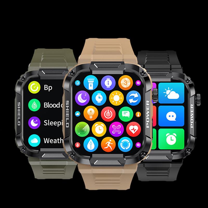 1.85" Outdoor 5atm Waterproof Smart Watch Men 400 Mah Large Battery Ai Voice Assistant Bluetooth Call Smartwatch Man