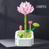 Вечный букет тюльпанов, строительный блок, 3D-модель, украшение для дома, растение в горшке, сборные кирпичи, подарки детям на День святого Валентина