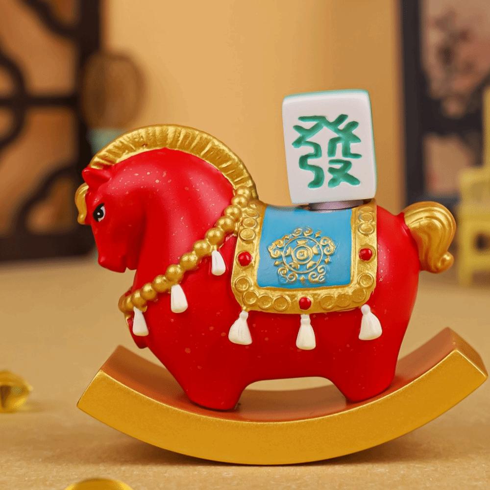 Миниатюрная лошадь из смолы, китайский стиль, зодиакальные украшения в виде лошади, настольное украшение, офисное украшение