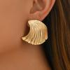 Модные серьги Персонализированные серьги-гвоздики в форме волны Легкие роскошные серьги-веера