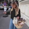 Однотонный женский кардиган с длинным рукавом - Вязаный свитер на пуговицах с карманом
