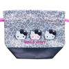 Sanrio Drawstring Bag Set of 2 Animal Hello Kitty Polyester 071650 (Monochrome Design)