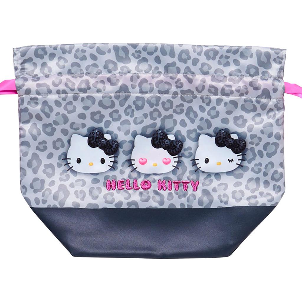 Sanrio Drawstring Bag Set of 2 Animal Hello Kitty Polyester 071650 (Monochrome Design)