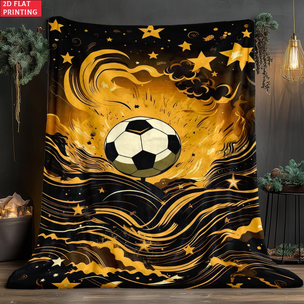 Starry Sky Soccer Print thin Flannel Blanket for Bedroom,Living Rooms,Sofas Blankets,Lunch Breaks,blankets fluffy blanket