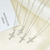 Cross Necklace Women's Summer Full Diamond Simple Versatile Premium Sense Clavicle Chain Light Luxury Micro-inlaid Zircon Necklace Titanium Steel