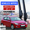 For Hyundai I30 2007-2010 Car Windshield Wiper U-type Soft Rubber Frameless Bracketless Car Wipers 24"+18"