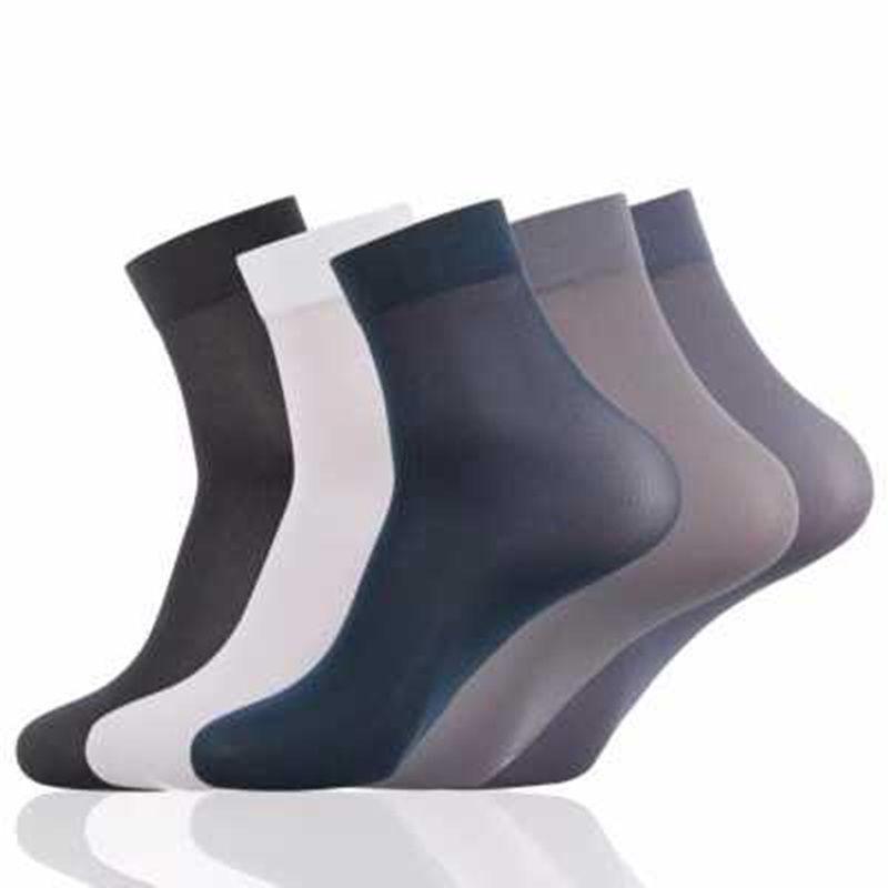 10 пар мужских носков, тонкие дышащие дезодорирующие шелковистые мужские носки из ледяного шелка