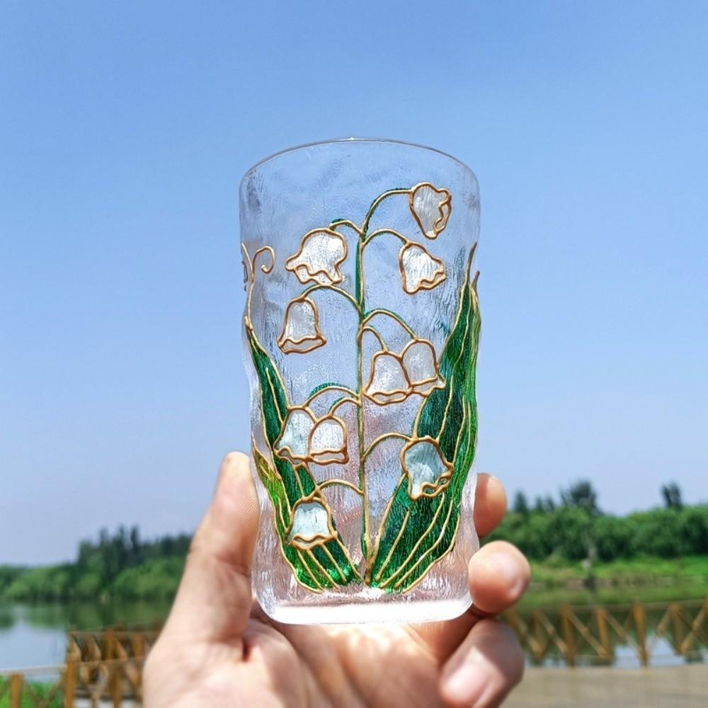 Glacier Texture Juice Cup Flower Design Beer Cup Fashion Cold Drink Cup Bar