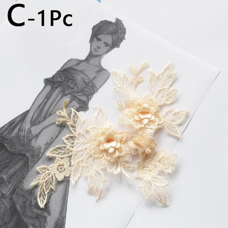1pc 3D Flower Lace Collar DIY Sewing Embroidery Neckline Applique Decorative Clothing Accessories Scrapbooking