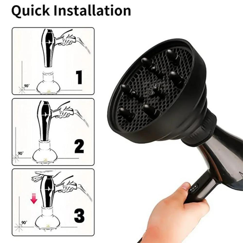 New 1PC Foldable Silicone Hairdryer Diffuser Cover Temperature Resistant Silica Hairdressing Curly Styling Hair Care Salon Tool