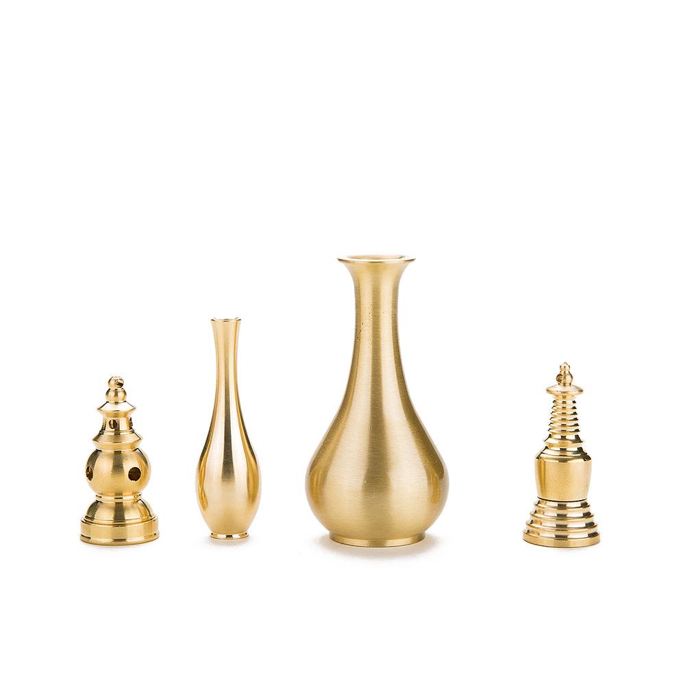 Antique Brass and Copper Mini Vase for Desktop Flower Arrangements