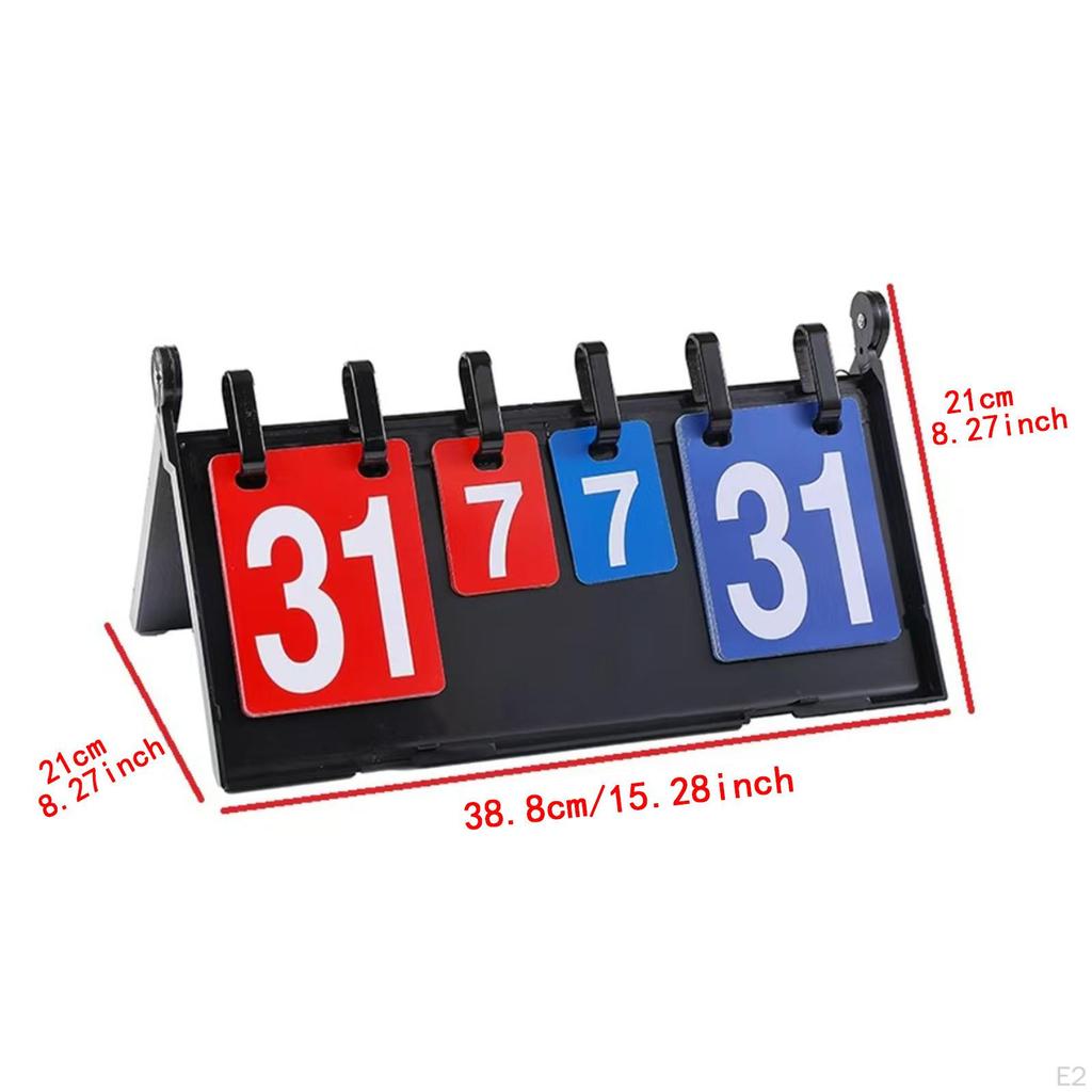 Sports Scoreboard Portable Professional Foldable Shell Manual Score Flip Cards Tabletop Board