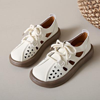 Женская обувь Теннисные кожаные кроссовки Женская повседневная обувь Женская обувь на шнуровке Женские туфли на платформе Резиновая подошва Полые кроссовки Q78