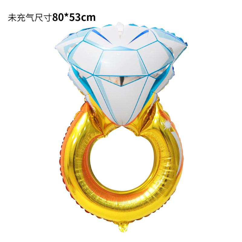 Wedding Marriage Proposal Decoration Diamond Ring Shape Aluminum Film Balloon Confession Party Decoration Arrangement Balloon Ring