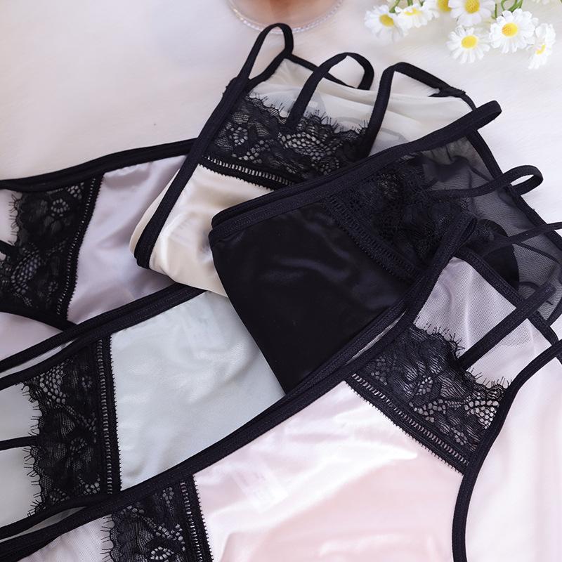 Женские сексуальные атласные кружевные трусики - дышащие, удобные, бесшовные, тонкие, с промежностью из чистого хлопка