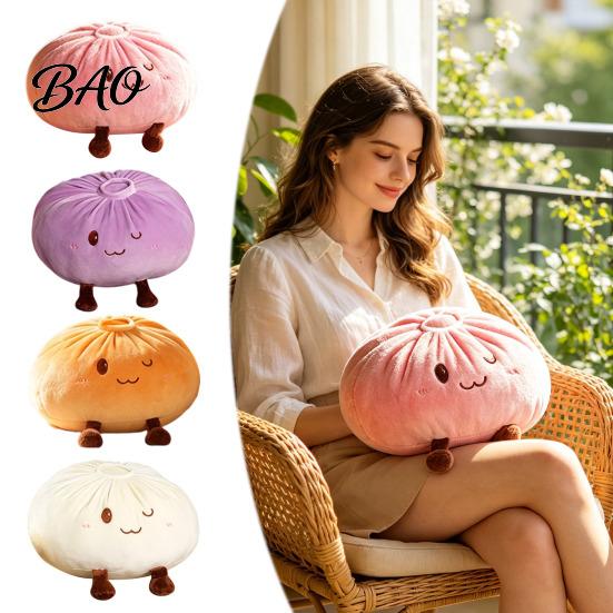 Comfortable Hugging Toy Cute Dumpling Plush Pillow, Funny Bun Stuffed Animal Toy, Soft PP Cotton Creative Gift for Birthday Filled Decorative