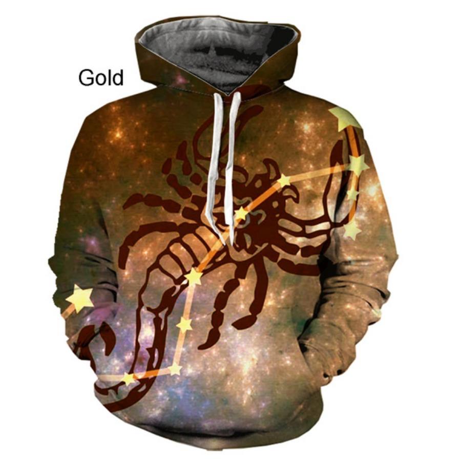 Fashion Men's and Women's Twelve Constellations Scorpio Hooded Sweater Personality Long-sleeved Sports Hoodies