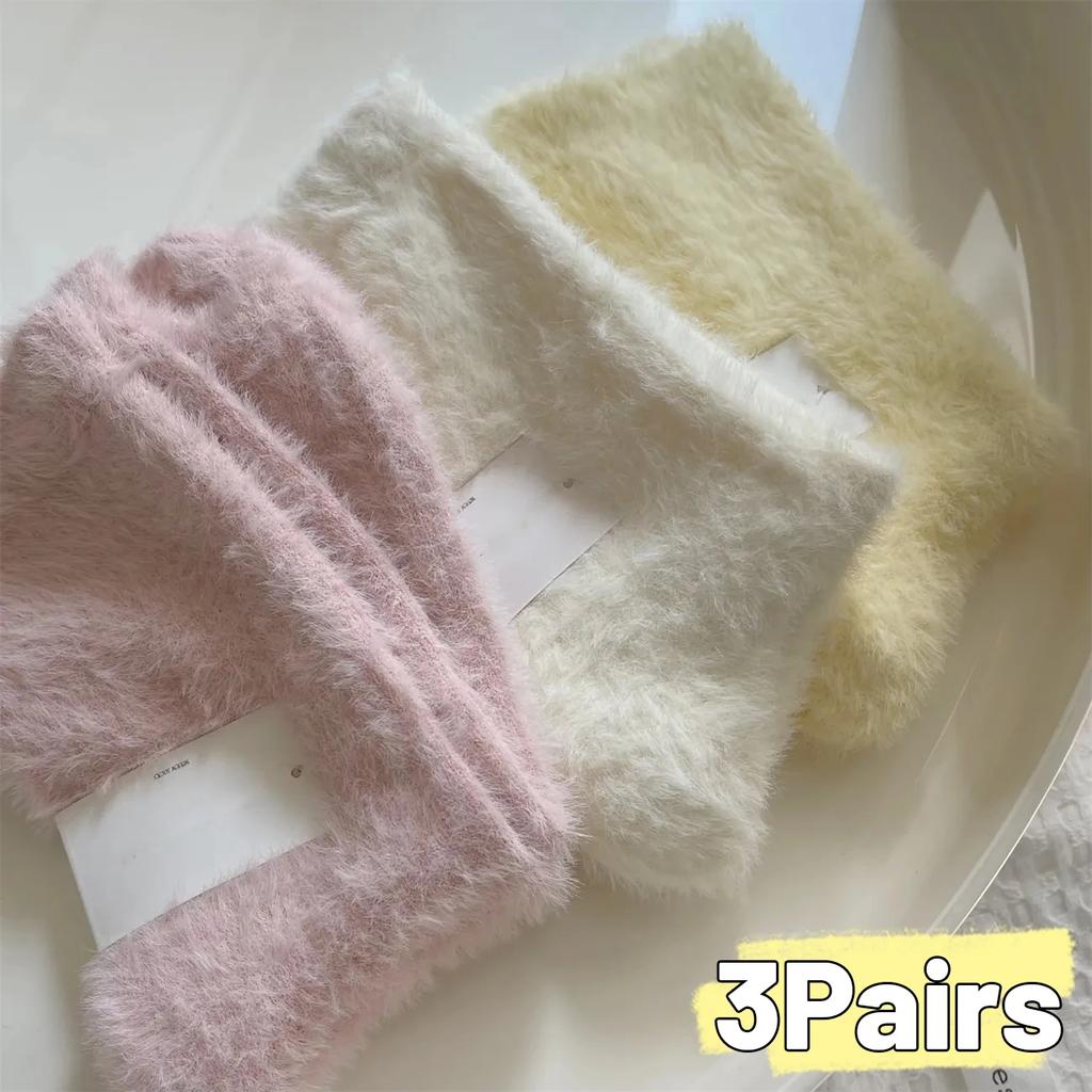Мягкие носки из норки для женщин и девочек, зимние теплые утолщенные носки кораллового плюша, кавайные носки цвета конфет, теплые домашние носки для сна