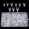 360/450pcs Cold Press Bare Terminals Fork-Type Plug Cable Wire Electrical Connector Copper Nose Y U Type Combination Set Kit