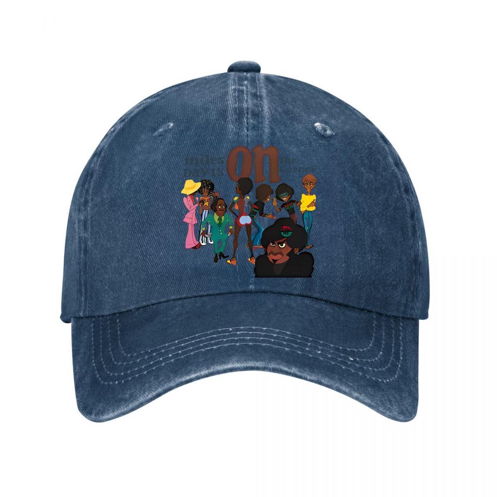 Miles Davis On The Corner Bold Album Art Graphic Design Baseball Cap Unisex Women Distressed Washed Sun Cap Outdoor Workouts Hat