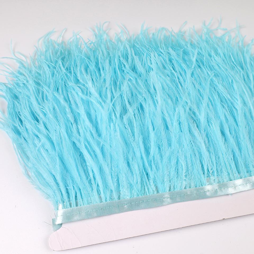 Отделка из перьев страуса 13-18 см, перья на кромке ленты, для DIY, свадебного шитья, украшения платья, поделок, аксессуаров