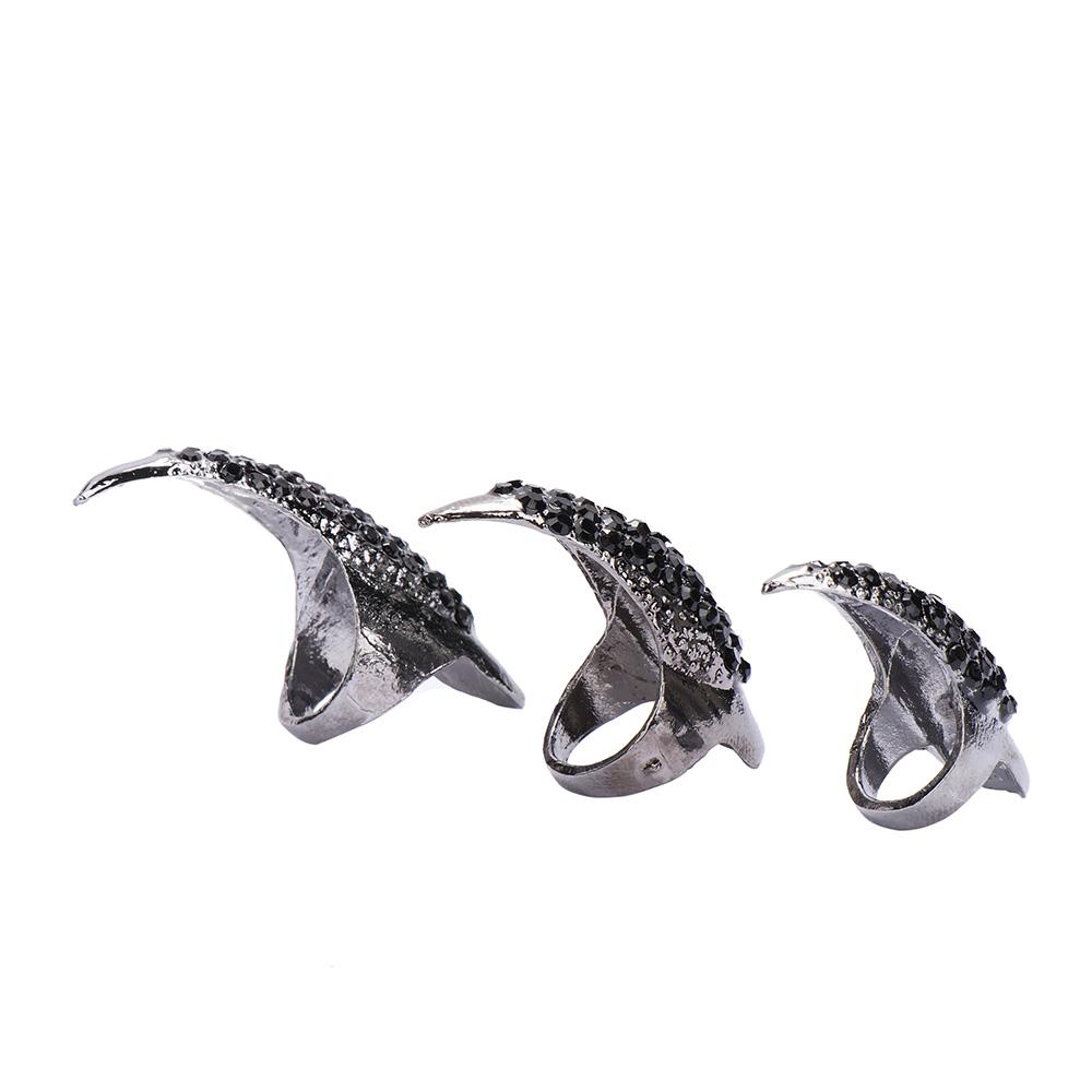 Cool Rock New Brand Crystal Rhinestones Eagle Claw Hook Ring Exquisite Gothic Punk Finger Nail