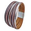 Тонкий полосатый многослойный кожаный браслет для женщин Shred Wrap Unisex Jewelry ADM