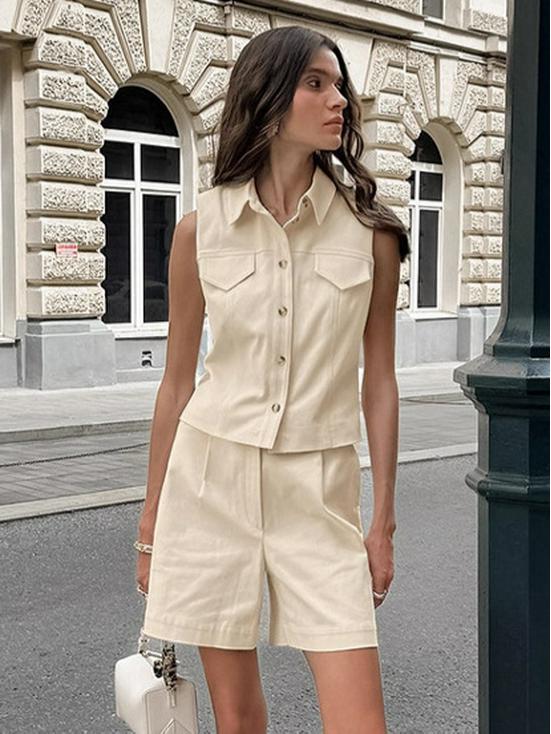 Французский летний женский комплект из хлопка и льна – Топовая, трендовая мода на 2025 год