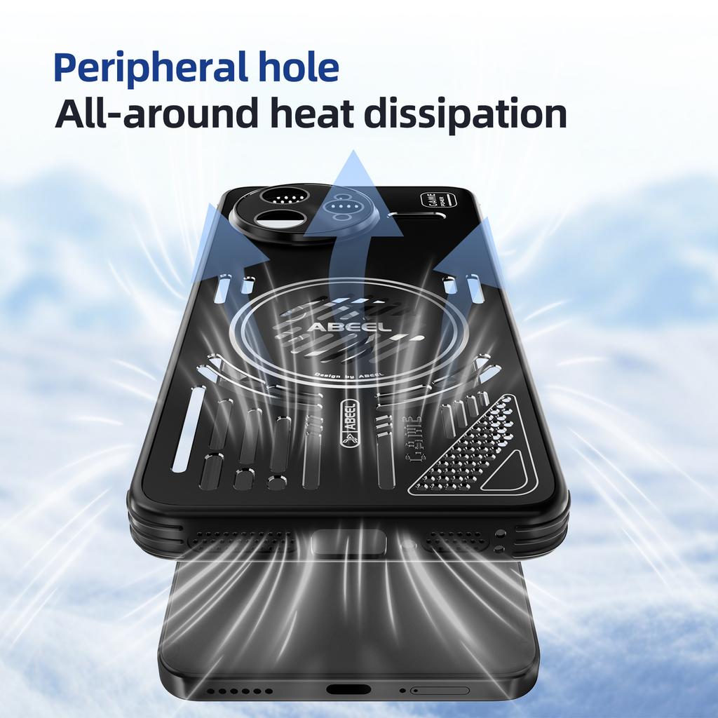 ABEEL Для Xiaomi Redmi K80 Pro 5G/Poco F7 Ultra 5G Магнитный чехол Сплав алюминия+ПК+ТПУ Полый чехол для телефона с теплоотводом