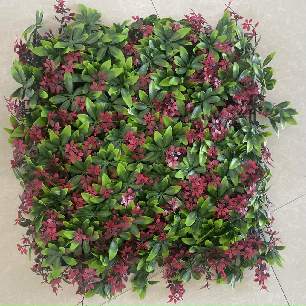 50×50cm Artificial Green Plant Wall - Plastic Vertical Garden, Fake Flower Wall, Synthetic Turf Background