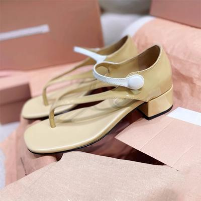 Женские шлепанцы на толстом каблуке, сандалии с квадратным носком и вырезами, туфли Мэри Джейн на высоком каблуке